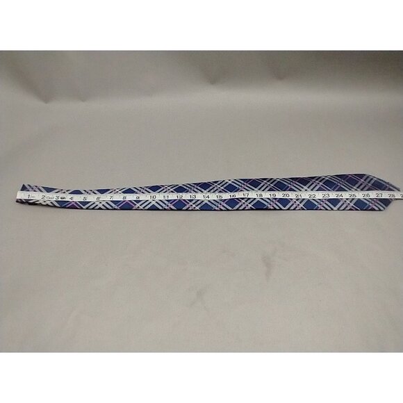 J. Hilburn Silk Tie Blue Pink White Men Necktie Italy Repp 58 X 3.5 - Picture 8 of 9